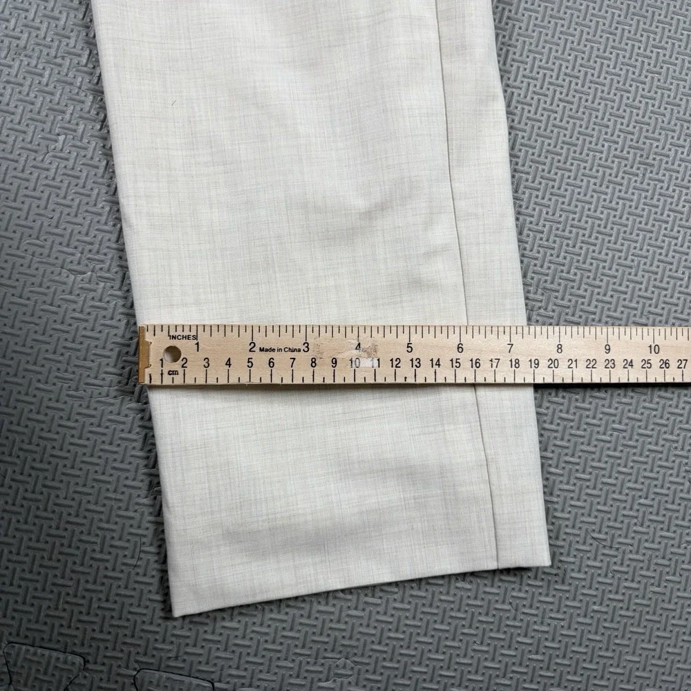 State & Liberty Dress Pants Men 37x32* Heather Cream Athletic Fit Stretch Suit
